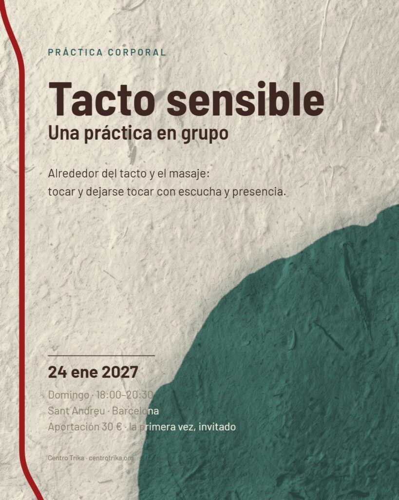 Cartel: Tacto sensible · práctica corporal