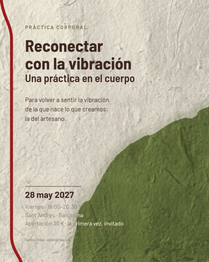 Cartel: Reconectar con la vibración · práctica corporal
