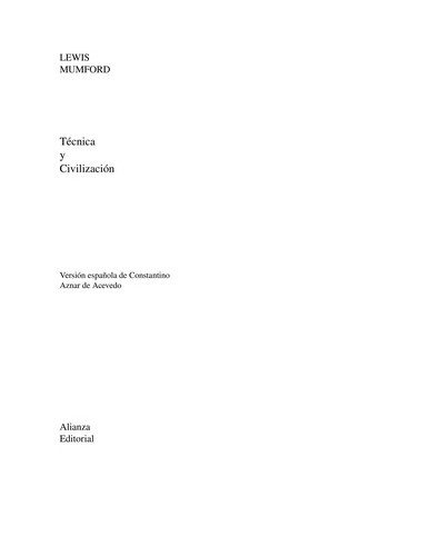 Portada de Técnica y civilización