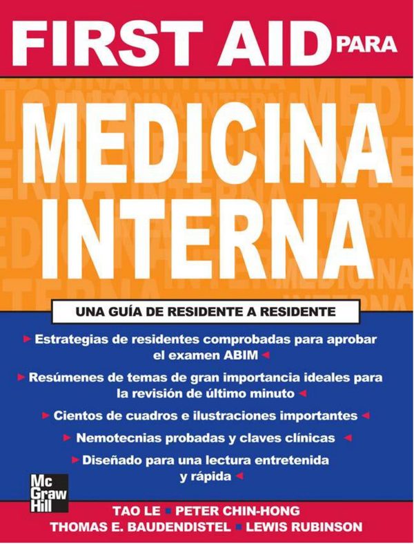 Portada de First Aid para medicina interna. Una guía de residente a residente