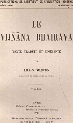 Portada de Vijñāna Bhairava. Texte traduit et commenté
