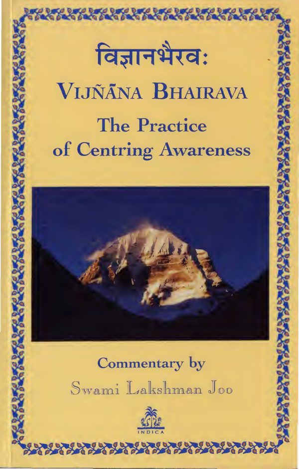 Portada de Vijñāna Bhairava. The practice of centring awareness